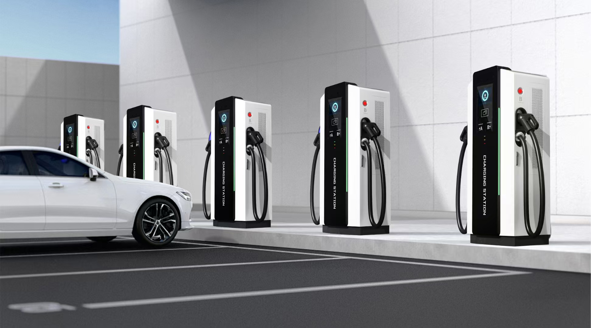 EV Fast Charger Station is a highly capable charging facility for electric vehicles. It is equipped with DC chargers that support multiple charging interface standards such as CCS2, Chademo, and Gbt.